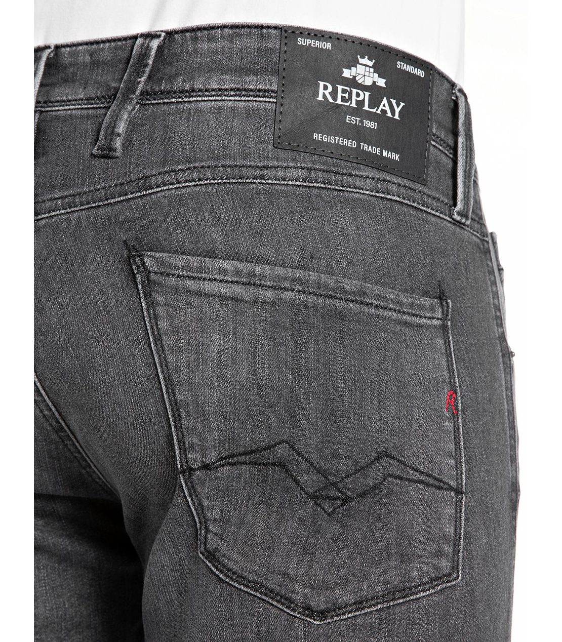 スリムフィットANBASS ブラックパワーストレッチデニム 詳細画像 ダークグレー 8